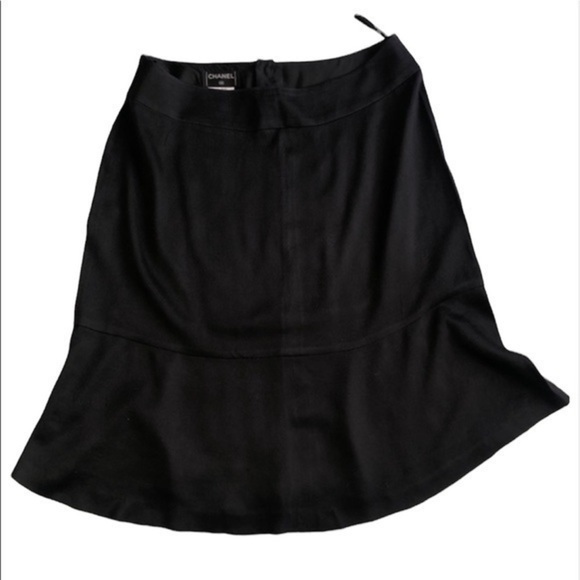 CHANEL black Silk/Viscose Skirt Size L - Picture 1 of 11